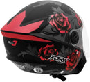 CAPACETE ABERTO NEW LIBERTY 3 FLOWERS FOSCO AZUL - PRETO TAM. 58