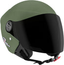 CAPACETE ABERTO NEW LIBERTY 3 ELITE FOSCO VERDE MILITAR TAM. 60 VIS. FUMÊ