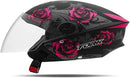 CAPACETE ABERTO NEW LIBERTY 3 FLOWERS FOSCO AZUL - PRETO TAM. 58