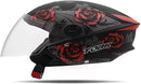 CAPACETE ABERTO NEW LIBERTY 3 FLOWERS FOSCO AZUL - PRETO TAM. 58