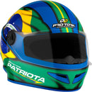 CAPACETE FECHADO R8 PATRIOTA BRILHANTE AZUL - VERDE TAM. 58