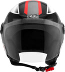 CAPACETE ABERTO NEW LIBERTY 3 PRO BRILHANTE PRETO – VERMELHO TAM. 60