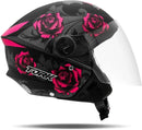 CAPACETE ABERTO NEW LIBERTY 3 FLOWERS FOSCO AZUL - PRETO TAM. 58