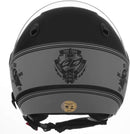 CAPACETE ABERTO NEW ATOMIC SKULL RIDERS HD PRATA - PRETO FOSCO TAM. 58