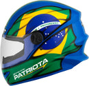 CAPACETE FECHADO R8 PATRIOTA BRILHANTE AZUL - VERDE TAM. 58