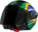 CAPACETE NEW LIBERTY THREE PATRIOTA 60 BRANCO/VERDE, MODELO: CAP-877BCVD