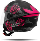 CAPACETE ABERTO NEW LIBERTY 3 FLOWERS FOSCO AZUL - PRETO TAM. 58