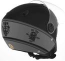 CAPACETE ABERTO NEW ATOMIC SKULL RIDERS HD PRATA - PRETO FOSCO TAM. 58