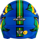 CAPACETE FECHADO R8 PATRIOTA BRILHANTE AZUL - VERDE TAM. 58
