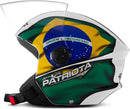 CAPACETE NEW LIBERTY THREE PATRIOTA 60 BRANCO/VERDE, MODELO: CAP-877BCVD