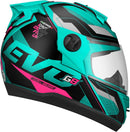 CAPACETE FECHADO EVOLUTION 788 G8 EVO FOSCO VERDE TURQUESA - PINK TAM. 58